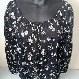 Ralph Lauren Floral Low Cut Blouse Size XS